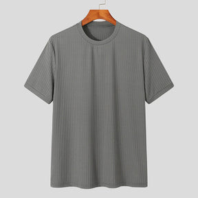Camiseta de Luxo Leve Lazer Pescoço Drapeado Cor Sólida Solto Camisa Básica