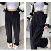 Calça Reta Feminina – Estilo Casual Coreano