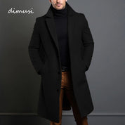 Casacos de inverno masculinos de luxo meados de longo jaquetas de lã quente casual masculino negócios confortável casaco roupas