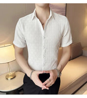 Camisa Masculina Coreana de Verão – Estilo Casual e Elegante