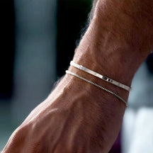 Pulseiras empilháveis para homens, conjuntos de pulseiras banhadas