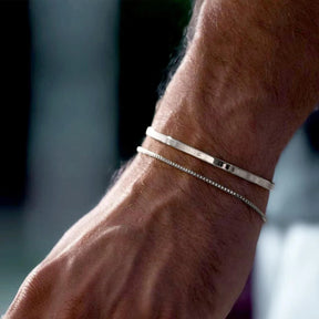 Pulseiras empilháveis para homens, conjuntos de pulseiras banhadas