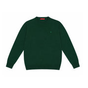 Suéter Masculino CH com Gola Redonda, Ajuste Slim, Manga Longa, Pullover de Tricô com Bordado Vermelho, Top Casual para Negócios
