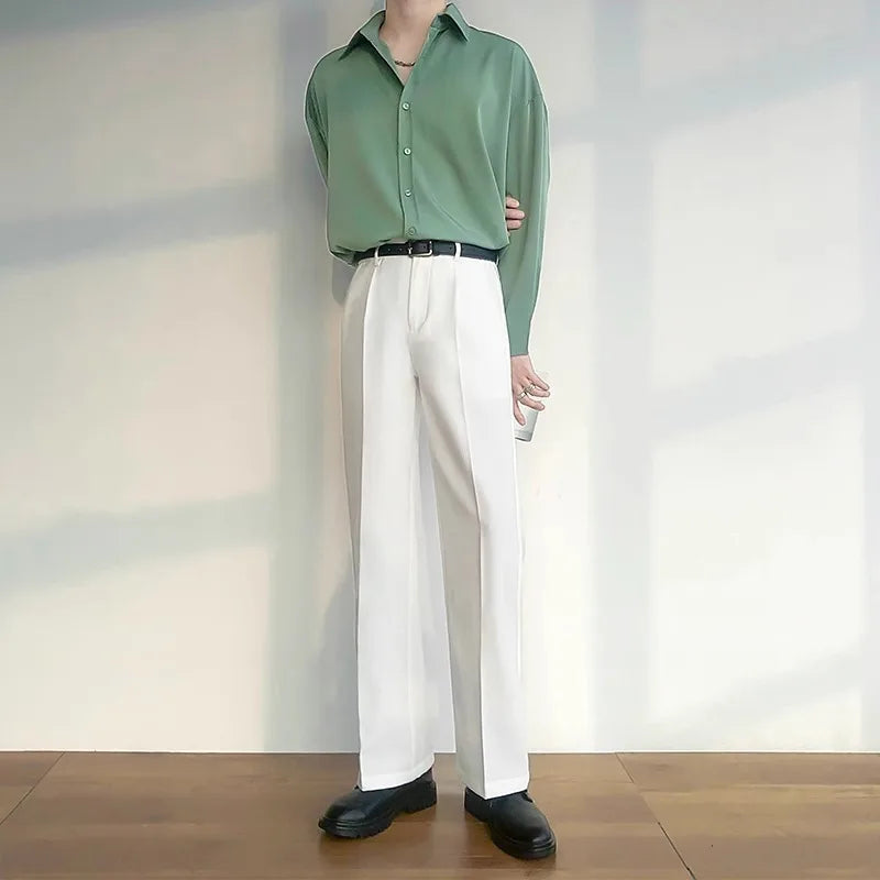 Calça  casual  longa solta