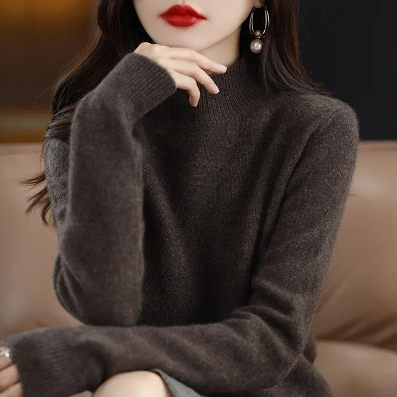 Suéter Gola Média Estilo Coreano Básico -  “Brisa de Inverno”