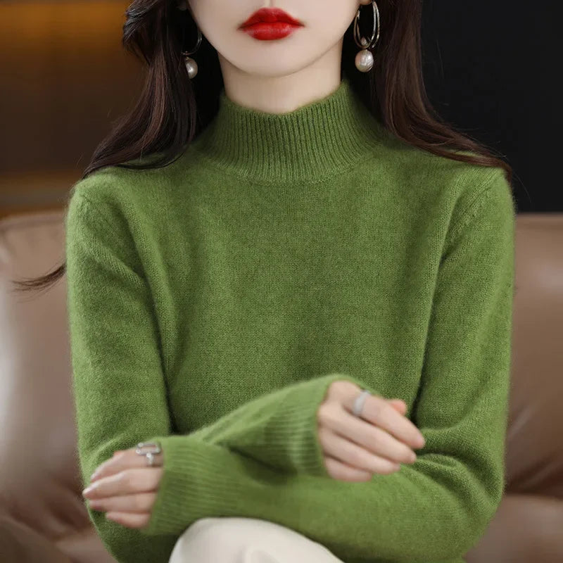 Suéter Gola Média Estilo Coreano Básico -  “Brisa de Inverno”