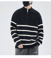 SUÉTER MASCULINO LISTRADO COM ZÍPER