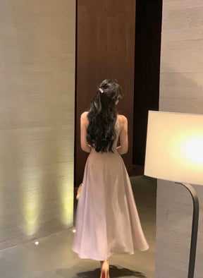 Vestidos midi vintage sem mangas para mulheres