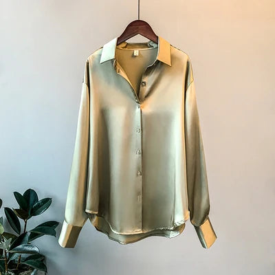 Blusa de manga comprida para escritório feminina