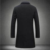 Casacos de inverno masculinos de luxo meados de longo jaquetas de lã quente casual masculino negócios confortável casaco roupas