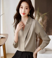 Blusa Feminina Chiffon &amp; Cetim – Look Seoul Soft