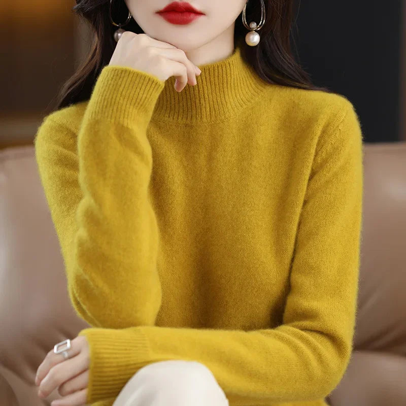 Suéter Gola Média Estilo Coreano Básico -  “Brisa de Inverno”
