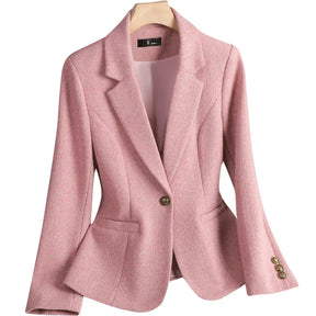 Terno de lã para mulheres, xadrez, tweed, estilo casual