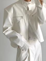 Jaqueta cortada moda coreana