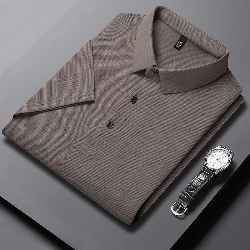 Camisa polo masculina casual de manga curta