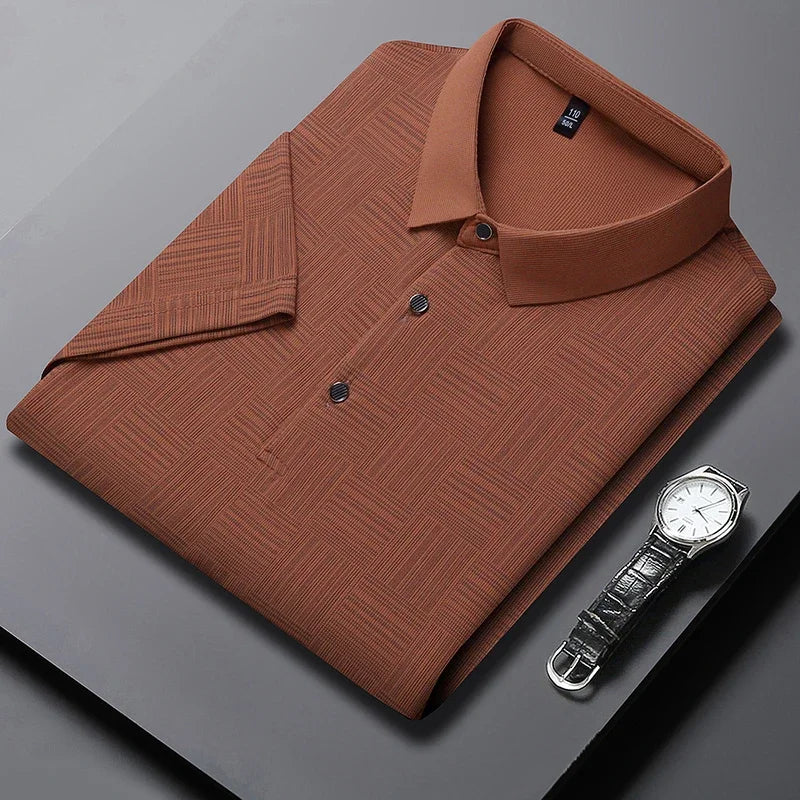 Camisa polo masculina casual de manga curta