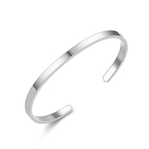 Pulseira masculina de aço inoxidável, cor prata