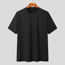 Camiseta de Luxo Leve Lazer Pescoço Drapeado Cor Sólida Solto Camisa Básica
