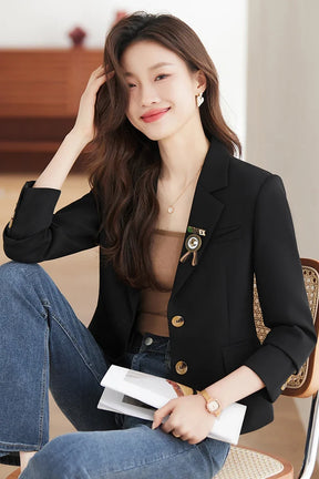 Blazer Manga Longa Escritório Coreano