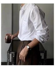 Camisa Masculina Coreana de Manga Longa com Pregas - Look Seoul Chic