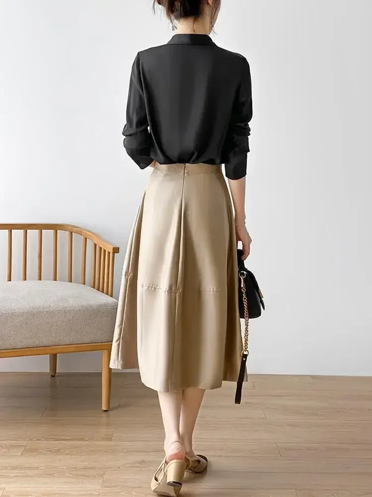 Blusa elegante em seda cetim