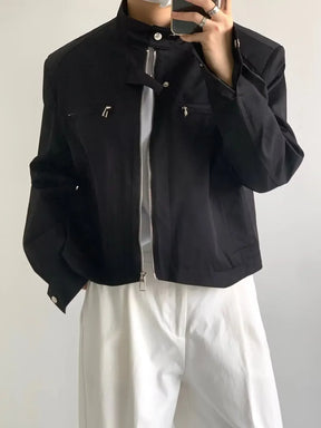 Jaqueta cortada moda coreana