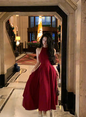 Vestidos midi vintage sem mangas para mulheres