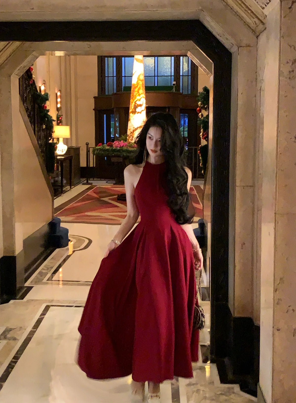 Vestidos midi vintage sem mangas para mulheres