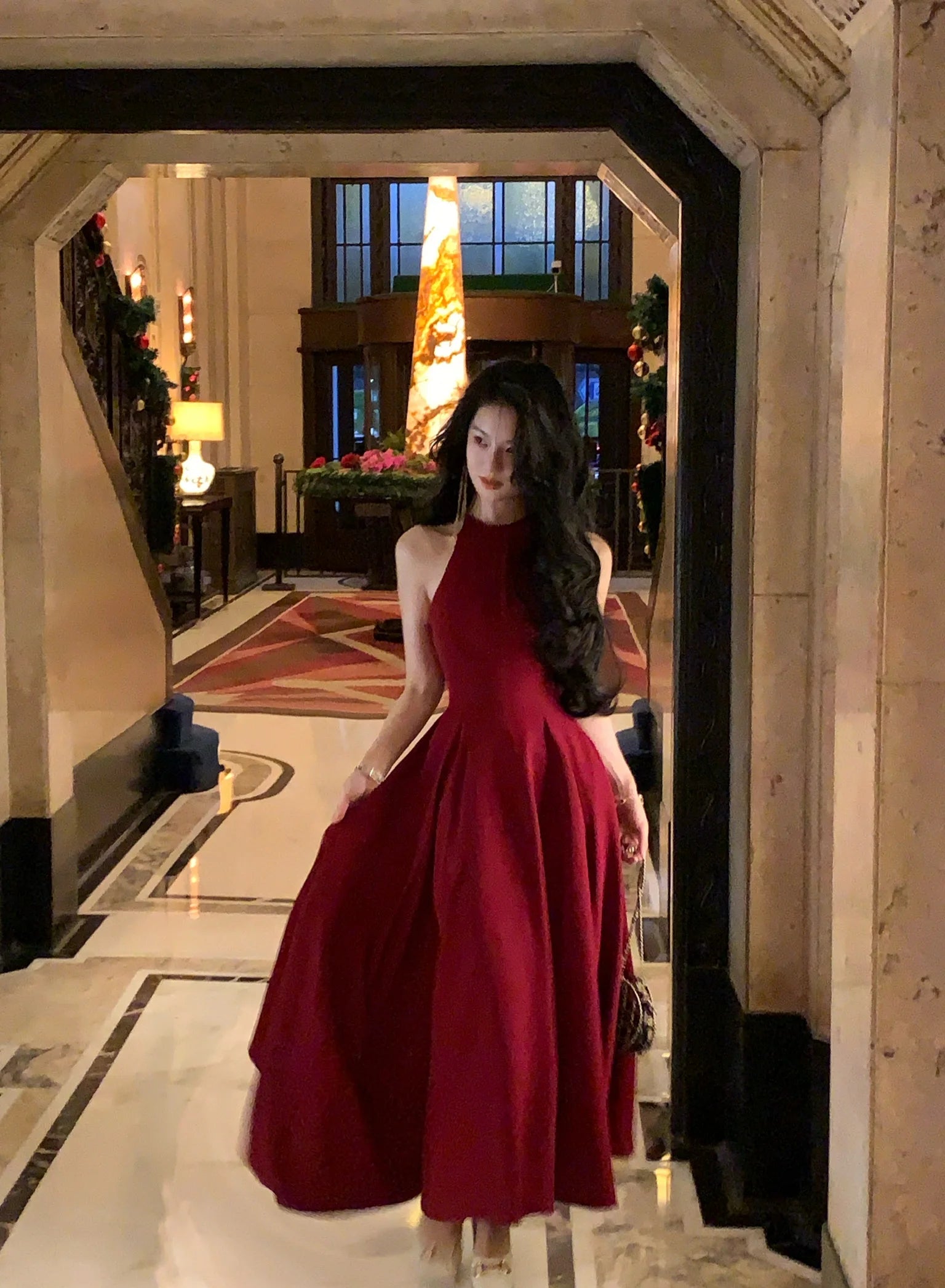 Vestidos midi vintage sem mangas para mulheres