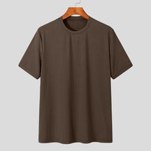 Camiseta de Luxo Leve Lazer Pescoço Drapeado Cor Sólida Solto Camisa Básica
