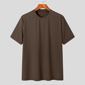 Camiseta de Luxo Leve Lazer Pescoço Drapeado Cor Sólida Solto Camisa Básica