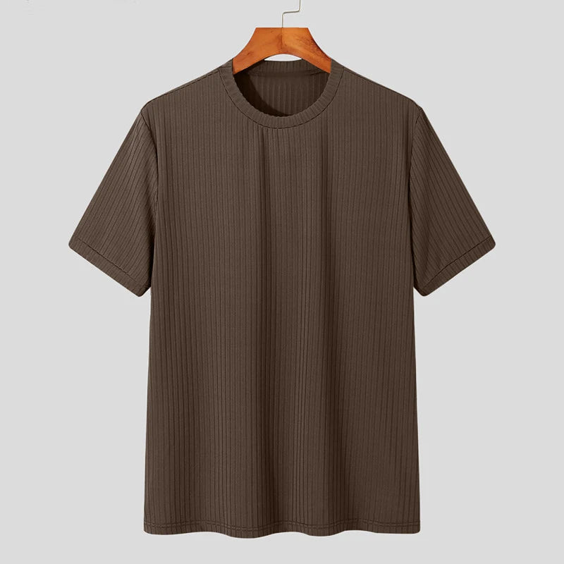 Camiseta de Luxo Leve Lazer Pescoço Drapeado Cor Sólida Solto Camisa Básica