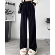Calça Reta Feminina – Estilo Casual Coreano