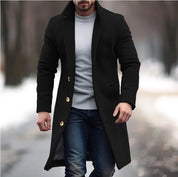 Casaco de lã masculino jaqueta elegante casaco de lã com bolsos de lapela único breasted jaqueta de manga longa para inverno terno jaquetas
