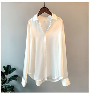 Blusa de manga comprida para escritório feminina