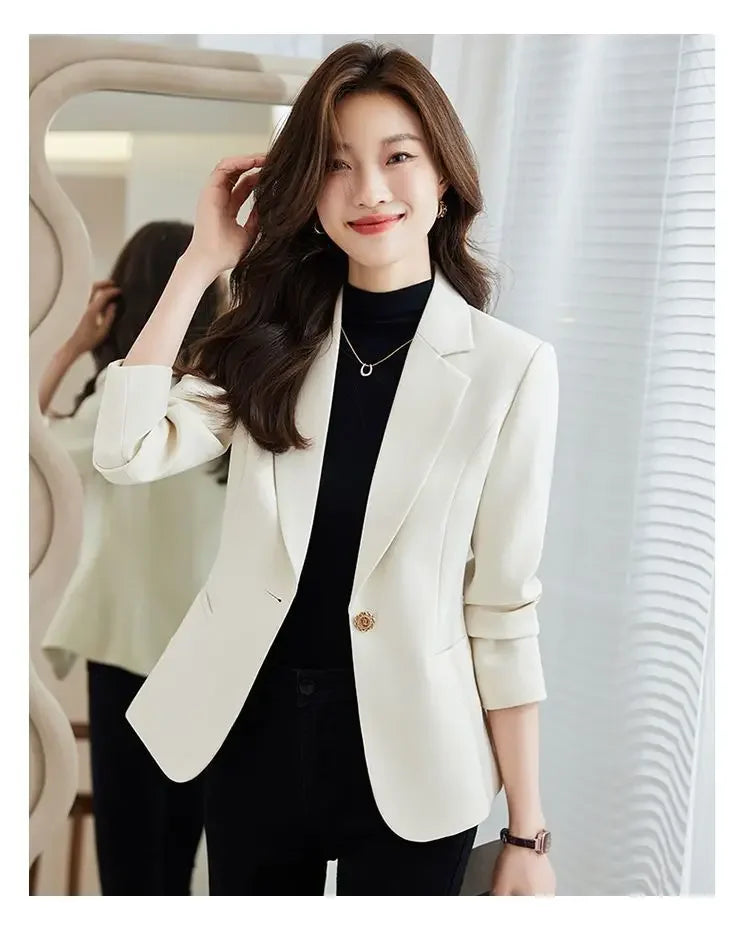 Jaqueta de terno feminina cor caramelo casual