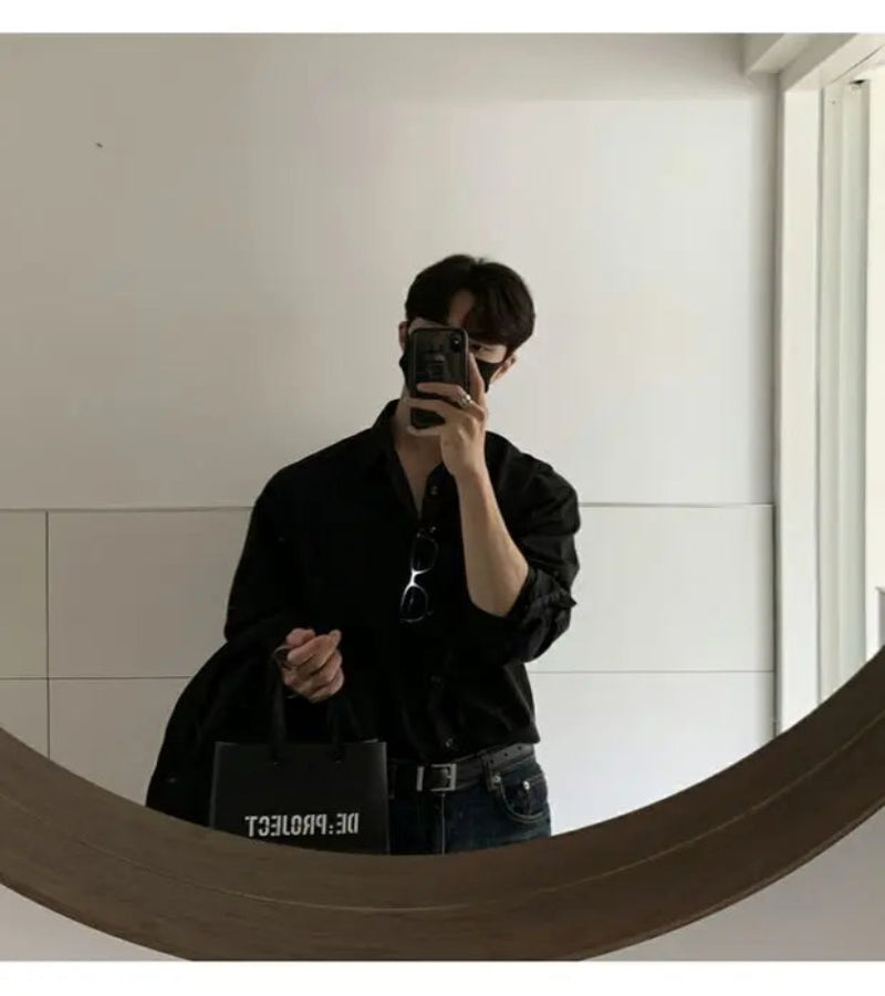 Camisa Masculina Coreana Leve de Luxo