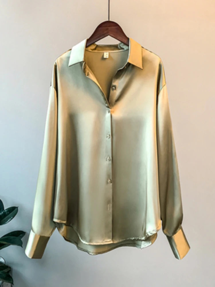 Blusa de manga comprida para escritório feminina