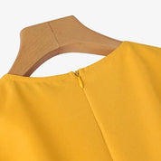 Vestido de Festa Vintage Colete Cintura A-line , com Botão Plissado