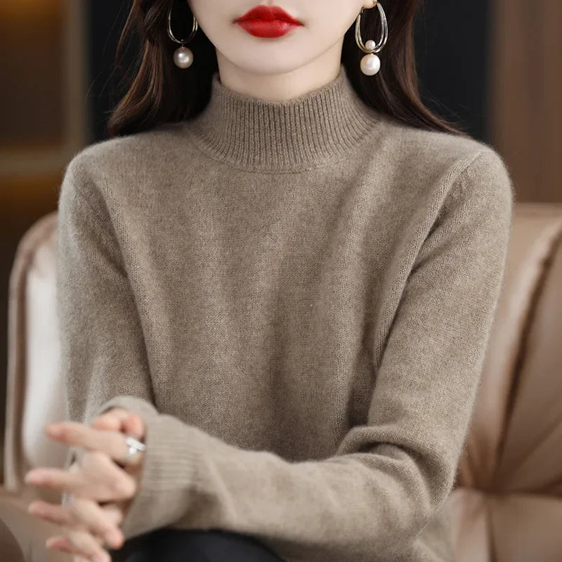 Suéter Gola Média Estilo Coreano Básico -  “Brisa de Inverno”