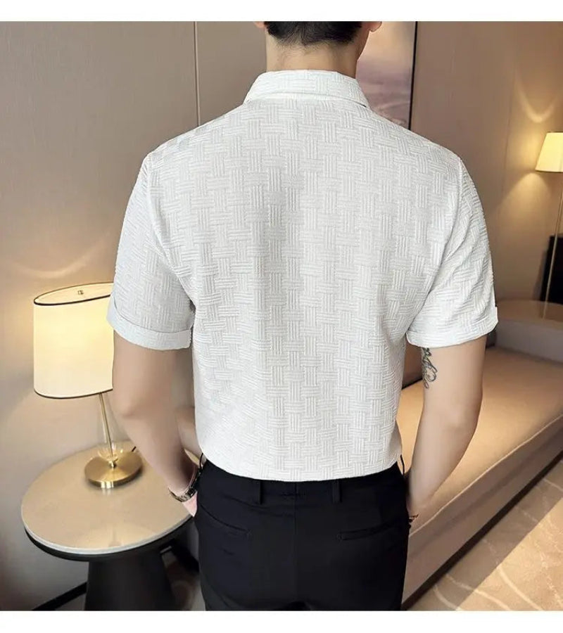 Camisa Masculina Coreana de Verão – Estilo Casual e Elegante