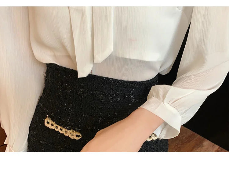 Terno feminino de tweed, conjuntos de 2 peças, casaco preto de abotoamento único + saia curta em linha