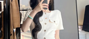 Vestido Branco Elegante Bodycon - Look Seoul Glam