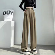 Calça Reta Feminina – Estilo Casual Coreano