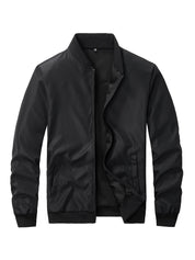 2024 primavera e outono nova gola de beisebol curto solto cor sólida jaqueta masculina negócios casual casaco fino tendência