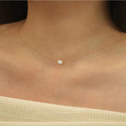 Colar Minimalista Solitário com Pingente de Zircônia Antimanchas
