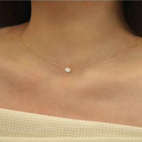 Colar  Minimalista Solitário com Pingente de Zircônia Antimanchas