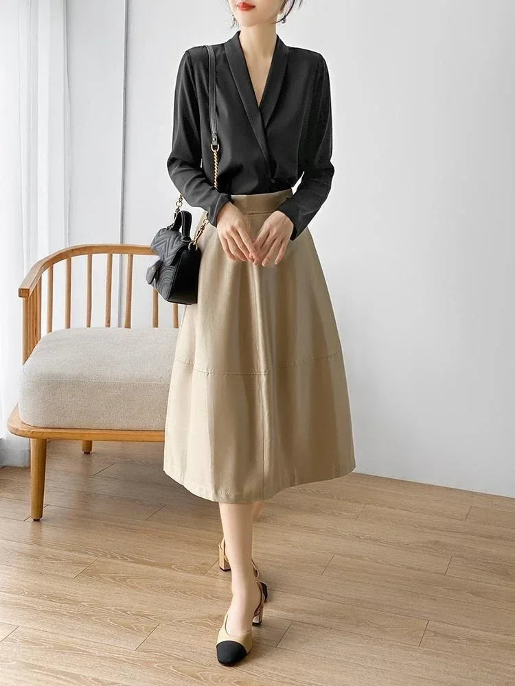 Blusa elegante em seda cetim