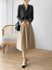 Blusa elegante em seda cetim