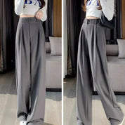 Calça Reta Feminina – Estilo Casual Coreano
